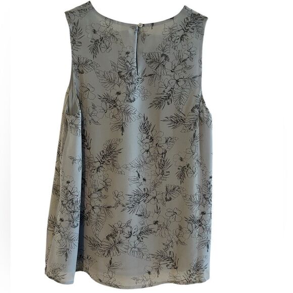 Pleione Blue floral Semi-Sheer sleeveless blouse w/ Camisole XS NWT - Picture 2 of 10